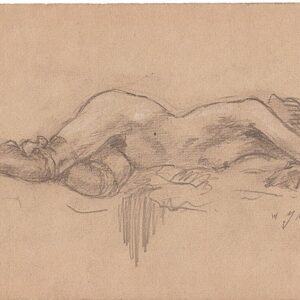 A-010 – 1926 Liggend naakt kousen potlood 287×165 sd