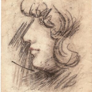 A-067 – Portret zwart krijt opgehoogd 196×171