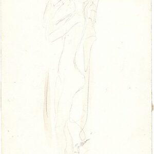 A-081 – Staand naakt potlood aquarel 180×130