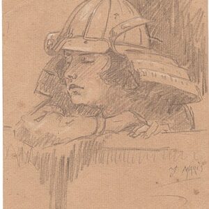 A-093 – Vrouw met helm potlood 178×135