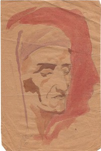 Dante in zelfportret Marisaquarel en potlood, 271x180, ges. ged. 1931 (B-003)