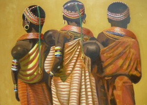 Moeders met kinderen, Olieverf op doek, 60 x 70 cm (2005)